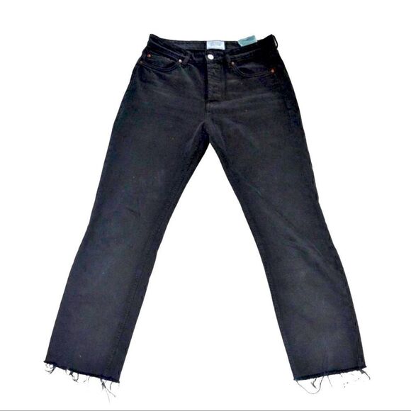 ZARA AUTHENTIC DENIM TRF BLACK JEANS FRAYED HEM Size 30 - Picture 1 of 6